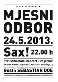 cover: REZULTATI - MJESNI ODBOR @ Sax, Zagreb, 24/05/2013