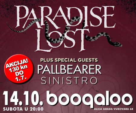 [ Paradise Lost, Pallbearer, Sinistro @ Boogaloo, 14.10.2017. ]